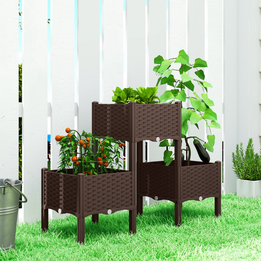 Self-Watering Planter - Пластиковая приподнятая грядка с ножками, самополивающиеся